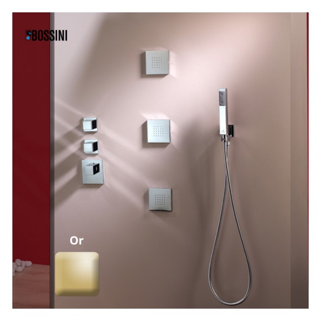 Douchette laiton jet de pluie CUBE or - Bossini B00255021