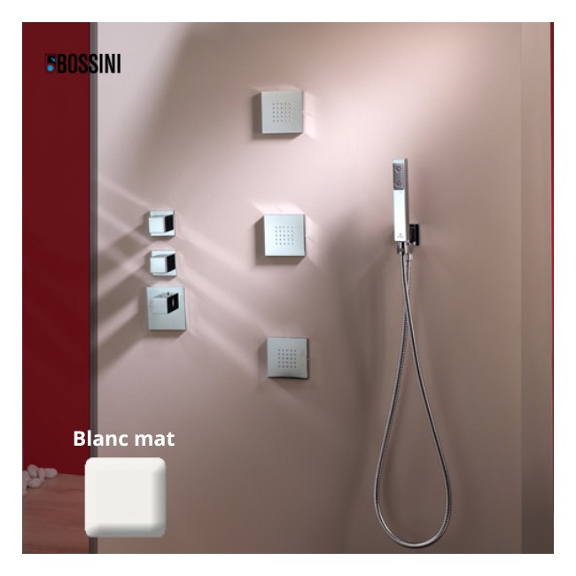 Douchette laiton jet de pluie CUBE blanc mat - Bossini B00255045