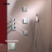 Douchette laiton jet de pluie CUBE nickel satiné - Bossini B00255094