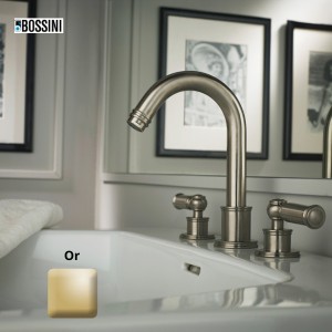 Kit robinet mélangeur avec bec orientable et bonde or LIBERTY LINE - BOSSINI Z001302021