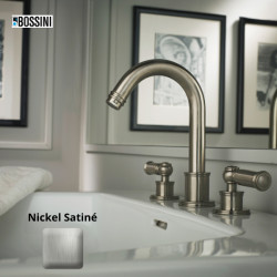 Kit robinet mélangeur avec bec orientable et bonde LIBERTY LINE nickel satiné - BOSSINI Z001302094