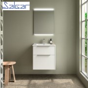Ensemble salle de bains 2 tiroirs + Lavabo LUVA GANT 600 White satin - SALGAR 117751