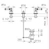 Ensemble mélangeur 3 pièces pour bidet avec vidage 1"1/4 LIBERTY LINE bronze - BOSSINI Z001403022