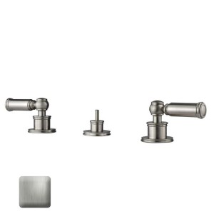 Ensemble mélangeur 3 pièces pour bidet avec vidage 1"1/4 LIBERTY LINE nickel satiné - BOSSINI Z001403094