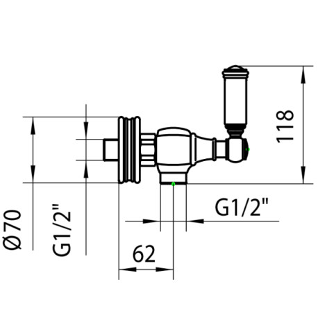Mélangeur de douche mural 1/2" LIBERTY LINE nickel satiné - BOSSINI Z001101094