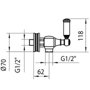 Mélangeur de douche mural 1/2" LIBERTY LINE nickel satiné - BOSSINI Z001101094