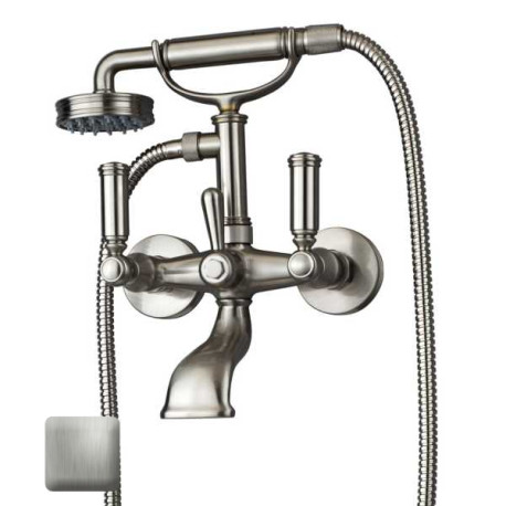 Mélangeur bain-douche avec inverseur, douchette, flexible LIBERTY LINE nickel satiné - BOSSINI Z001103094