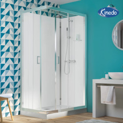 Cabine 2 portes coulissantes receveur bas 100X80 Eden rectangulaire - KINEDO CA836