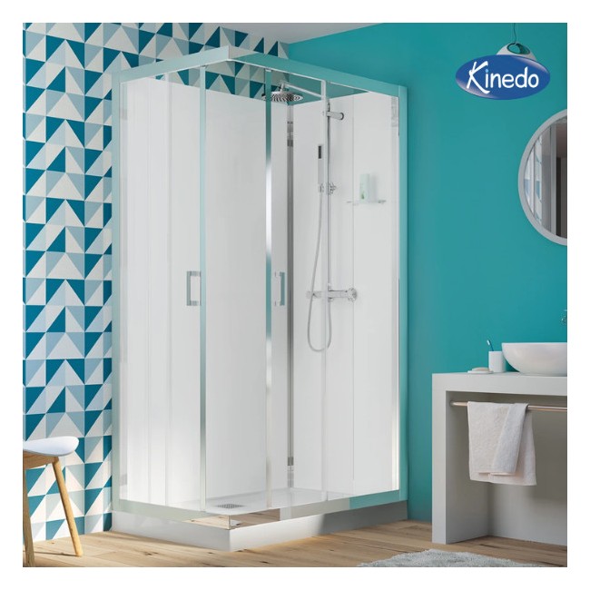Cabine 2 portes coulissantes receveur bas 120X90 Eden rectangulaire - KINEDO CA838