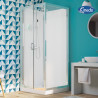 Cabine à porte pivotante receveur haut 90 Eden carrée - KINEDO CA8220