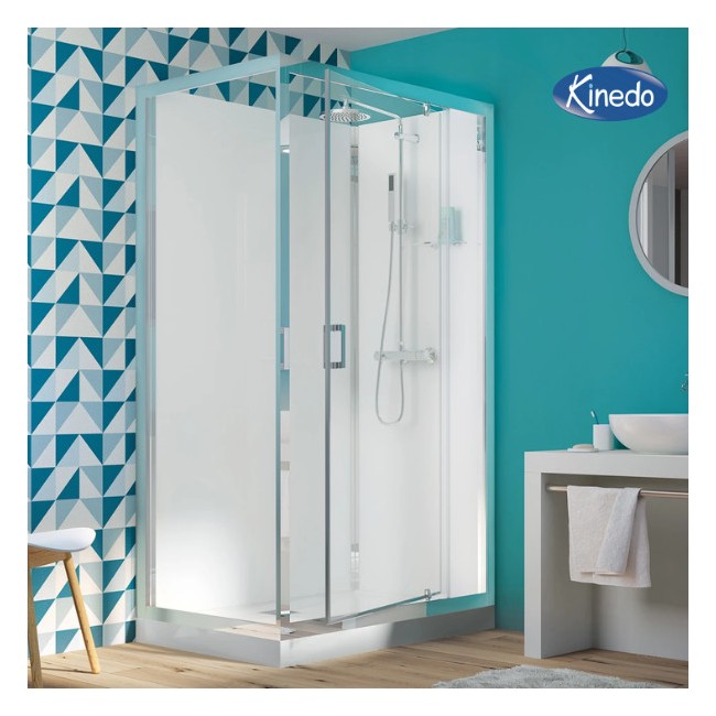 Cabine à porte pivotante receveur haut 80 Eden carrée - KINEDO CA8210