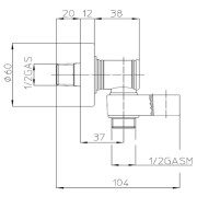 Sortie murale en laiton avec support douchette bronze - BOSSINI C170000022