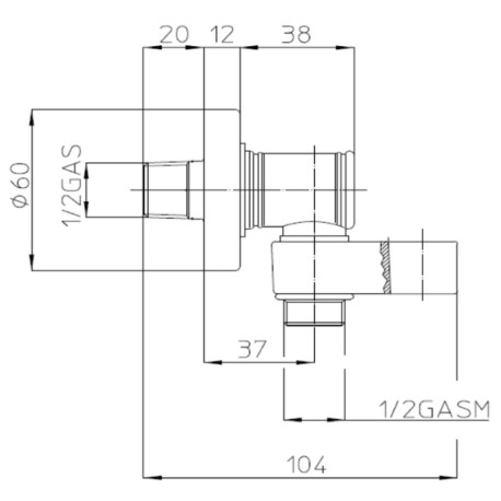 Sortie murale en laiton avec support douchette chromé - BOSSINI C170000030
