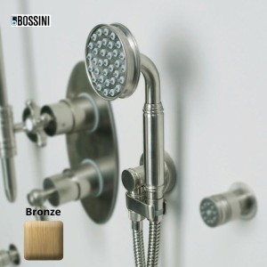 Ensemble sortie murale avec support orientable, flexible 150, douchette Liberty-Gom Bronze - Bossini C17001C022