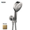 Ensemble sortie murale avec support orientable, flexible 150, douchette CLASSIC 3 jets Bronze - Bossini C17003C022