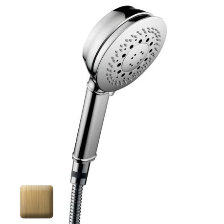 Ensemble sortie murale avec support orientable, flexible 150, douchette CLASSIC 3 jets Bronze - Bossini C17003C022