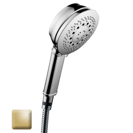 Ensemble sortie murale avec support orientable, flexible 150, douchette CLASSIC 3 jets Or - Bossini C17003C021