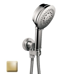 Ensemble sortie murale avec support orientable, flexible 150, douchette CLASSIC 3 jets Or - Bossini C17003C021