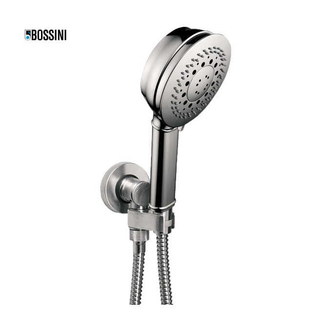 Ensemble sortie murale avec support orientable, flexible 150, douchette CLASSIC 3 jets Chromé - Bossini C17003C030