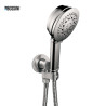 Ensemble sortie murale avec support orientable, flexible 150, douchette CLASSIC 3 jets Chromé - Bossini C17003C030
