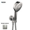 Ensemble sortie murale avec support orientable, flexible 150, douchette CLASSIC 3 jets Nickel satiné - Bossini C17003C094