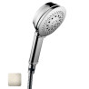Ensemble sortie murale avec support orientable, flexible 150, douchette CLASSIC 3 jets Nickel brillant - Bossini C17003C095