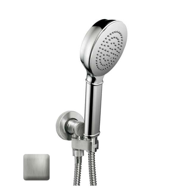 Ensemble sortie murale avec support orientable, flexible 150, douchette CLASSIC Nickel satiné - Bossini C17002C094