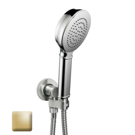 Ensemble sortie murale avec support orientable, flexible 150, douchette CLASSIC Or - Bossini C17002C021