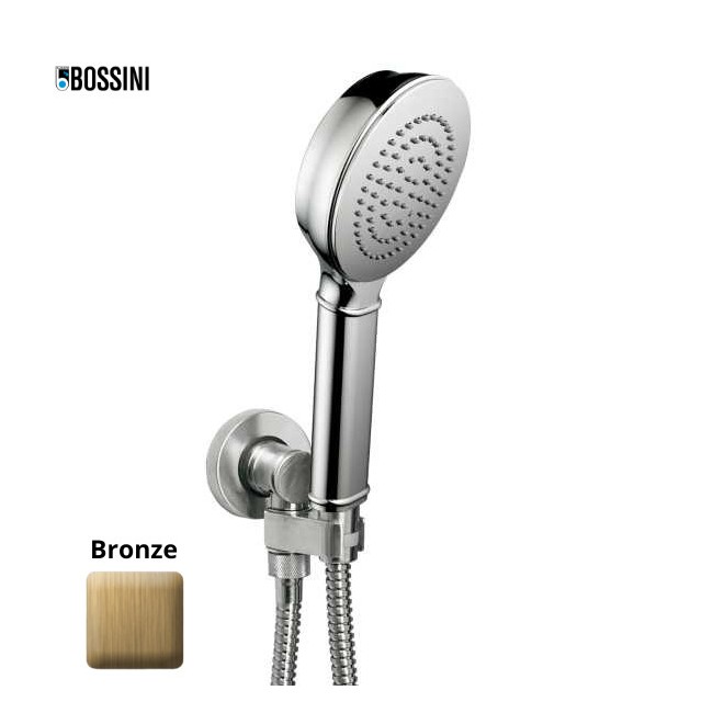 Ensemble sortie murale avec support orientable, flexible 150, douchette CLASSIC Bronze - Bossini C17002C022