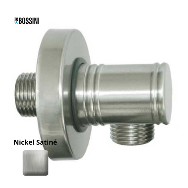 Raccord mural avec rosace 1/2"M GAS Liberty Nickel satiné - Bossini V00225094