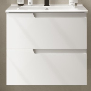 Meuble de salle de bains 2 tiroirs Vima 600 White Satin - SALGAR 111727