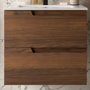 Meuble de salle de bains 2 tiroirs Vima 600 Noyer Maya - SALGAR 113483