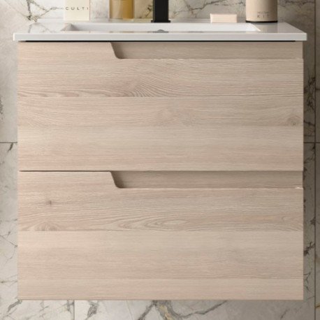 Meuble de salle de bains 2 tiroirs Vima 600 Chêne Naturel - SALGAR 113614
