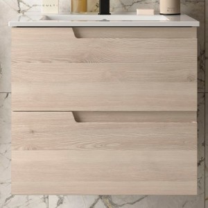 Meuble de salle de bains 2 tiroirs Vima 600 Chêne Naturel - SALGAR 113614
