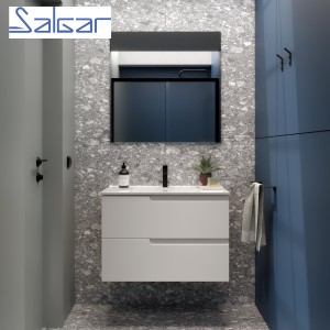Meuble de salle de bains 2 tiroirs Vima 800 White Satin - SALGAR 111729