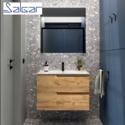 Meuble de salle de bains 2 tiroirs Vima 800 Chêne Africain - SALGAR 111730