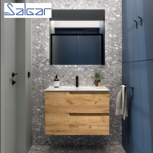 Meuble de salle de bains 2 tiroirs Vima 800 Chêne Africain - SALGAR 111730