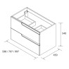 Meuble de salle de bains 2 tiroirs Vima 800 Noyer Maya - SALGAR 113484