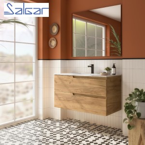Meuble de salle de bains 2 tiroirs Vima 1000 Chêne Africain - SALGAR 111732