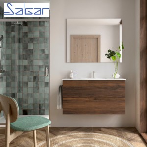 Meuble de salle de bains 2 tiroirs Vima 1000 Noyer Maya - SALGAR 113485