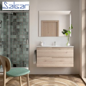 Meuble de salle de bains 2 tiroirs Vima 1000 Chêne Naturel - SALGAR 113616