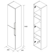 Colonne suspendue 2 portes Vima Chêne Naturel - SALGAR 113617