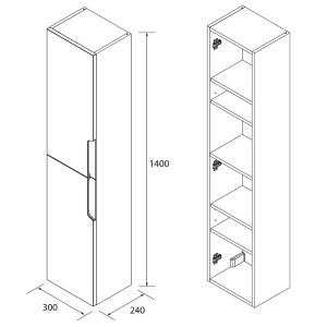 Colonne suspendue 2 portes Vima Chêne Naturel - SALGAR 113617