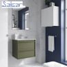 Ensemble salle de bains meuble 2 tiroirs + vasque Attila 600 Green Satin - SALGAR 104742