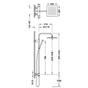 Colonne de douche thermostatique 2 voies Chrome - TRES 19038709