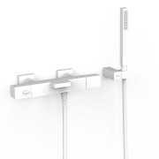 Ensemble douche bain-douche thermostatique Blanc mat - TRES 19017469BM