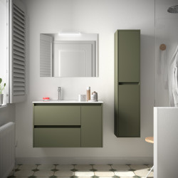 Ensemble Salle De Bains Noja 85 2 Tiroirs 1 Porte Green Satin Droite - SALGAR 106137
