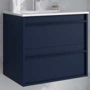 Ensemble salle de bains meuble 2 tiroirs + vasque Attila 700 Blue Satin - SALGAR 104749