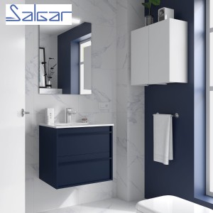 Ensemble salle de bains meuble 2 tiroirs + vasque Attila 700 Blue Satin - SALGAR 104749
