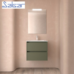 Ensemble de salle de bains 2 Tiroirs Noja 700 Green Satin - SALGAR 106119